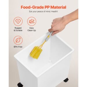 rice storage container, 6.6gallon/25l x3 capacity large dog food dispenser bin, kitchen ingredient grain cereal flour bin, pet food containers with wheels, 3 scoops, and airtight lid, 3 pack