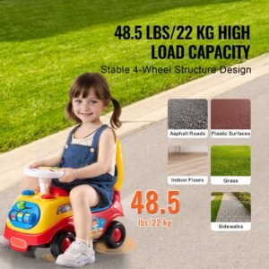ride on push car for toddlers, ages 1 3, ride racer, sit to stand toddler ride on toy, classic kids ride on car with music steering wheel, horn & under seat storage, ride on toy for boys girls