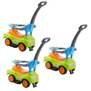 Ride On Push Car, Push Car for Toddler 19 to 36 Months, Around Buggy with Guardrails, Handle & Under-seat Storage, 55 lbs Load Capacity, Foot-to-Floor Walker for Boys Girls, Green