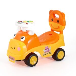 ride on toddler push car, push car for toddler 19 to 36 months, kids ride on toy with horn & music, 48.5 lbs load capacity, under seat storage, foot to floor walker for toddlers boys girls