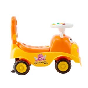 ride on toddler push car, push car for toddler 19 to 36 months, kids ride on toy with horn & music, 48.5 lbs load capacity, under seat storage, foot to floor walker for toddlers boys girls