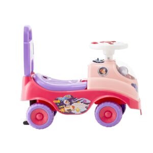 ride on toddler push car, push car for toddler 19 to 36 months, kids ride on toy with horn & music, 48.5 lbs load capacity, under seat storage, foot to floor walker for toddlers boys girls, pink