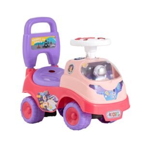 Ride On Toddler Push Car, Push Car for Toddler 19 to 36 Months, Kids Ride On Toy with Horn & Music, 48.5 lbs Load Capacity, Under-seat Storage, Foot-to-Floor Walker for Toddlers Boys Girls, Pink