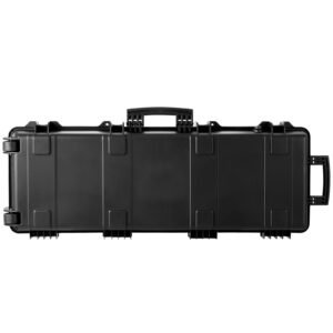 rifle case, rifle hard case with 3 layers fully protective foams, 42 inch lockable hard gun case with wheels, ip67 waterproof & crushproof, for two rifles or shotguns, airsoft gun