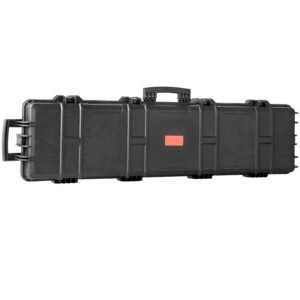 rifle case, rifle hard case with 3 layers fully protective foams, 50 inch lockable hard gun case with wheels, ip67 waterproof & crushproof, for two rifles or shotguns, airsoft gun