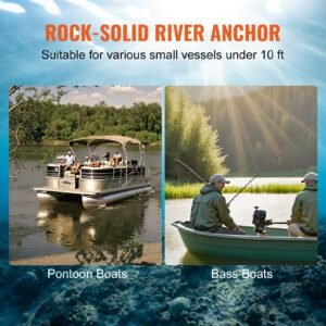river anchor, 30 lbs boat anchor cast iron black vinyl coated, marine grade mushroom anchor for boats up to 30 ft, impressive holding power in river and mud bottom lakes
