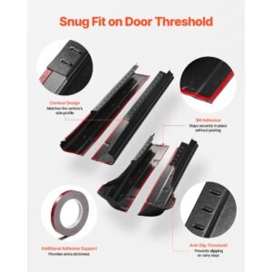 rocker panel guard, 4 piece set compatible with 2014 2018 chevrolet silverado 1500 extended cab, replacement for 14068 trail armor side skirts extension body kit, driver side, 3m adhesive, black