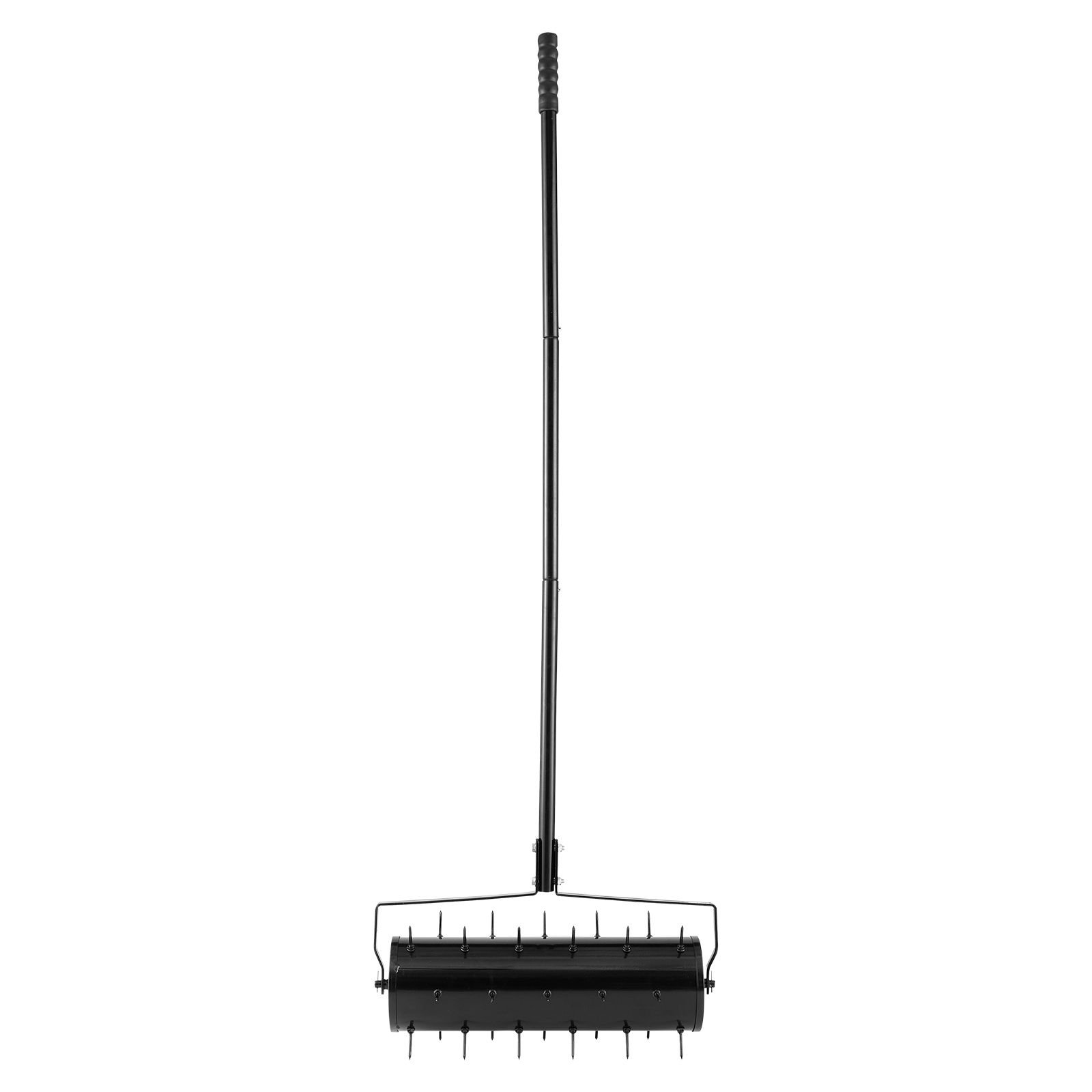 rolling lawn aerator, 21 inch heavy duty manual rolling aerator lawn with detachable handle and 33 iron spikes, rolling lawn aeration tool for garden patio yard compacted soils and lawns, black
