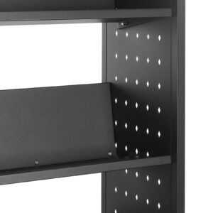 rolling library book cart, 330 lbs capacity, 30.3 x 15 x 48.0 inch library cart, single sided v shaped shelves with 3 inch lockable wheels, book truck for home shelves office and school, black