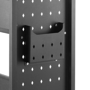 rolling library book cart, 330 lbs capacity, 30.3 x 15 x 48.0 inch library cart, single sided v shaped shelves with 3 inch lockable wheels, book truck for home shelves office and school, black