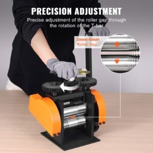 rolling mill, 1.77"/45 mm jewelry rolling mill machine, 1: 2.4 gear ratio, 3 in 1 multi function rolling mill, 0 6 mm press thickness for metal jewelry making sheet square wire semicircle