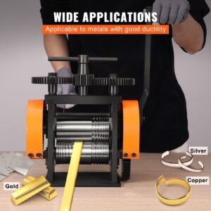 rolling mill, 1.77"/45 mm jewelry rolling mill machine, 1: 2.4 gear ratio, 3 in 1 multi function rolling mill, 0 6 mm press thickness for metal jewelry making sheet square wire semicircle