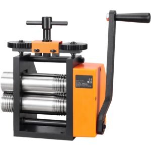 rolling mill, 2.95"/75 mm jewelry rolling mill machine, 1: 2 gear ratio, 3 in 1 multi function rolling mill, 0.03 6.5mm press thickness for metal jewelry making sheet square wire semicircle