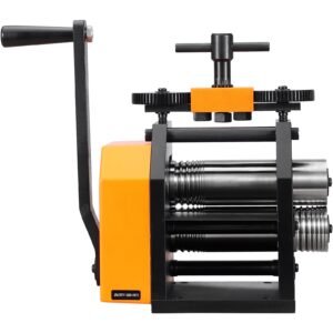 rolling mill, 2.95"/75 mm jewelry rolling mill machine, 1: 2 gear ratio, 3 in 1 multi function rolling mill, 0.03 6.5mm press thickness for metal jewelry making sheet square wire semicircle