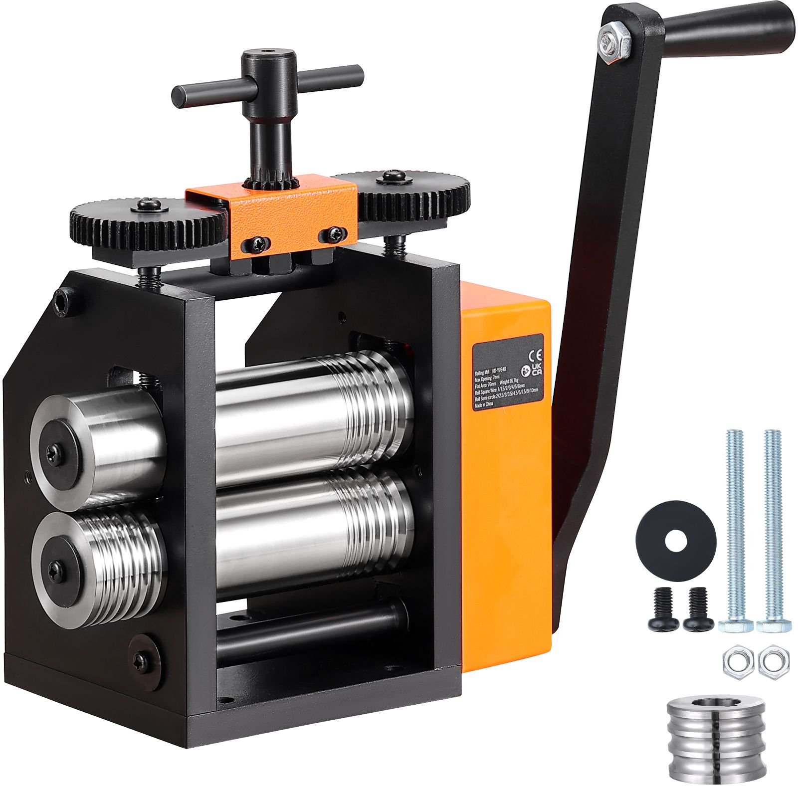 rolling mill, 2.95"/75 mm jewelry rolling mill machine, 1: 2 gear ratio, 3 in 1 multi function rolling mill, 0.03 6.5mm press thickness for metal jewelry making sheet square wire semicircle