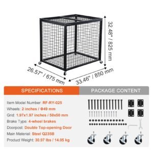 rolling sports ball storage cart, basketball cage with double lids, sport equipment holder organizer for indoor outdoor, steel storage rack for garages, playgroup, gym and schools
