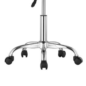 rolling stool with wheels, 450 lbs weight capacity round rolling stool chair, height adjustable thickened pu leather swivel stool for salon, spa, massage, tattoo, clinic, white