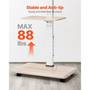 rolling tv stand, mobile tv cart for 32 70 inch screens, 25° left right rotation and height adjustable tv mount with tray, holds up to 88 lbs for corner, bedroom, outdoor, max vesa 600x400mm