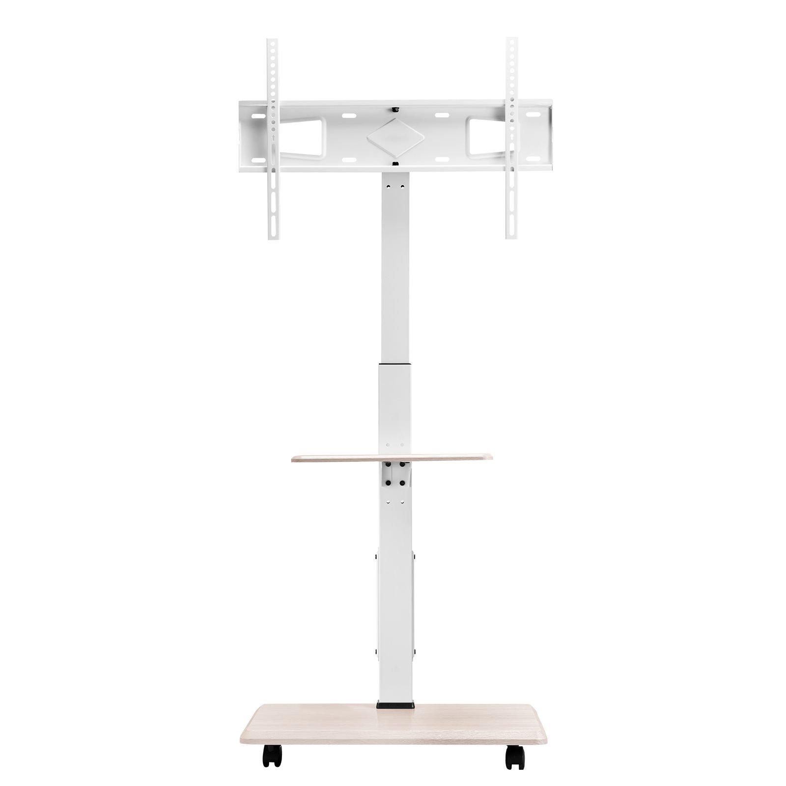 rolling tv stand, mobile tv cart for 32 70 inch screens, 25° left right rotation and height adjustable tv mount with tray, holds up to 88 lbs for corner, bedroom, outdoor, max vesa 600x400mm