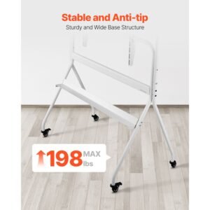 rolling tv stand, mobile tv cart for 35 100 inch led/lcd/oled flat/curved tvs, portable monitor stand with wheels hold up to 198 lbs for living room, bedroom, office, outdoor, max vesa 800x600mm