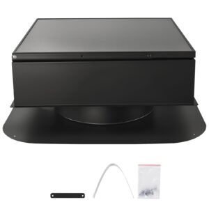 Roof Attic Exhaust Fan, 35W Smart Solar Roof Ventilation Fan Auto Temperature Control, 2400 CFM Airflow Built-in Brushless DC Motor for Cooling and Dehumidification, No Remote