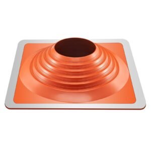 Roof Pipe Flashing Boot, Fit Pipe OD 10" to 18", Flexible Silicone Roofing Jack Pipe Flashing, High Temp -101 to 437 F, Endurable Square Metal Base, for Chimney, Wood Stove & Outdoor Vent Pipes
