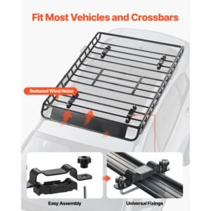 roof rack basket 51 x 36 x 41 in universal rooftop cargo carrier with 1120 x 870 x 260 mm cargo bag net ratchet straps 200 lbs max load capacity car top luggage holder for suv truck car 2.jpg
