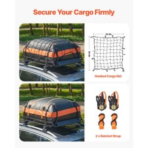 roof rack basket 51 x 36 x 41 in universal rooftop cargo carrier with 1120 x 870 x 260 mm cargo bag net ratchet straps 200 lbs max load capacity car top luggage holder for suv truck car 5.jpg
