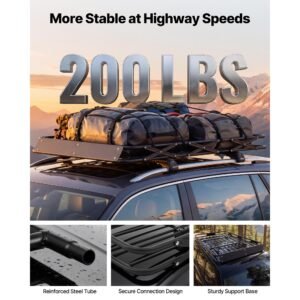 roof rack cargo basket, 64 x 39 x 4 in, heavy duty roof top carrier basket with folding design, 200 lbs capacity, all weather easy install car top luggage holder, universal fit for suv truck car