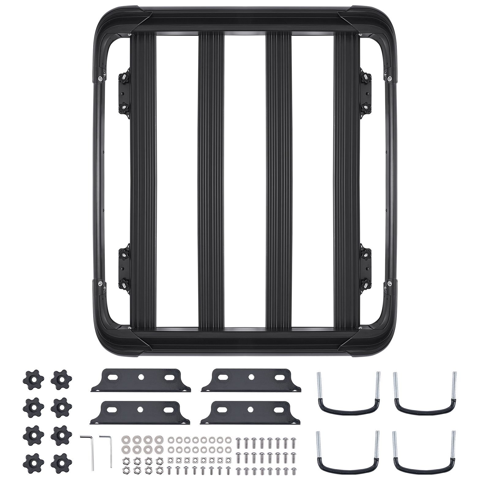 roof rack cargo carrier, 48 x 40 x 5.6 in, universal rooftop cargo basket, car top luggage holder with 150 lbs max load capacity, 4.1 in fence, anti rust alloy steel, wind fairing, for suv car