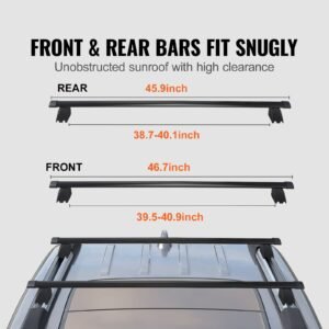 roof rack cross bars, compatible with 2011 2021 jeep grand cherokee with grooved side rails, 200lbs load capacity, aluminum crossbars with locks, for rooftop cargo carrier bag luggage kayak bike