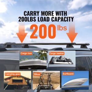 roof rack cross bars, compatible with 2011 2021 jeep grand cherokee with grooved side rails, 200lbs load capacity, aluminum crossbars with locks, for rooftop cargo carrier bag luggage kayak bike