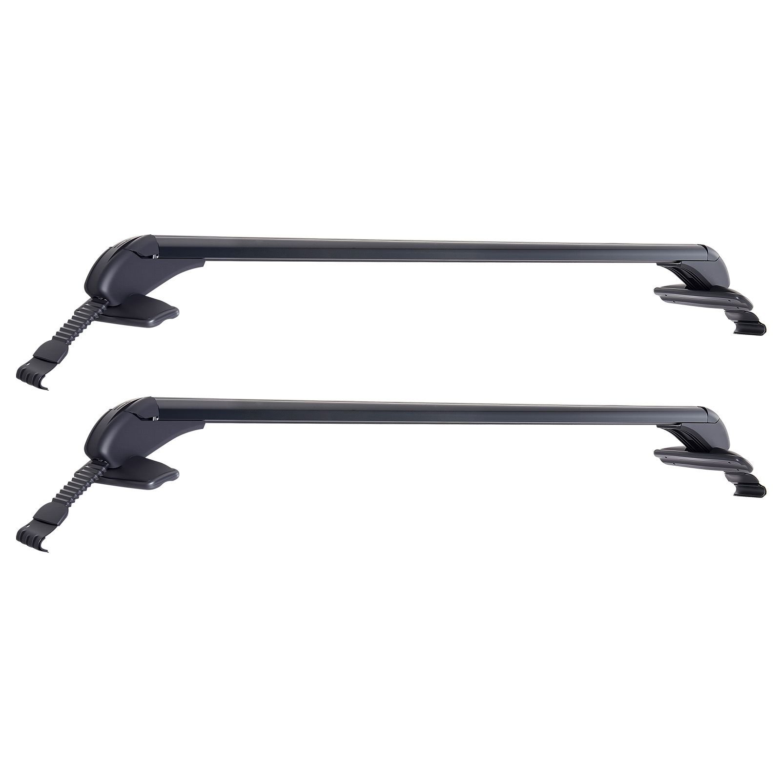 roof rack cross bars, universal fit for naked roofs without raised rails/flush rail/black moldings, 165 lbs capacity, lockable heavy duty aluminum crossbar racks roof rail rooftop luggage canoe