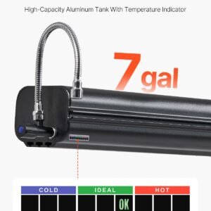 roof rack water tank, 7 gal, multi dispensing outdoor tank with 2 splash guard panels & t slot, high capacity aluminum tank with pressurization port, fit for trunks, roll bars, crossbars