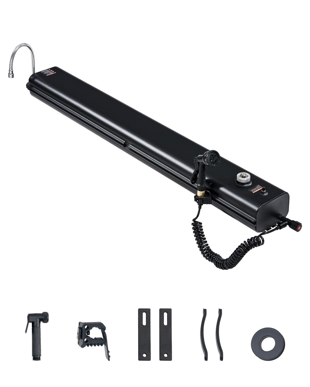 roof rack water tank, 7 gal, multi dispensing outdoor tank with 2 splash guard panels & t slot, high capacity aluminum tank with pressurization port, fit for trunks, roll bars, crossbars