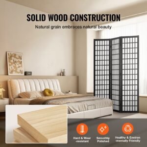 room divider, 3 panel japanese room divider, wood folding privacy screen indoor, japanese partition dividers portable decoration screens, for room separation home office restaurant & bedroom