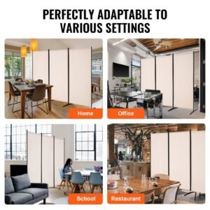 room divider, 3 panel room divider, folding privacy screen and portable partition divider for room separation, freestanding room partitions for office, bedroom, study, beige