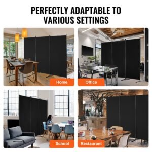 room divider, 3 panel room divider, folding privacy screen and portable partition divider for room separation, freestanding room partitions for office, bedroom, study, black