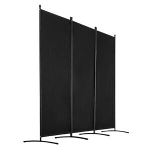 room divider, 3 panel room divider, folding privacy screen and portable partition divider for room separation, freestanding room partitions for office, bedroom, study, black