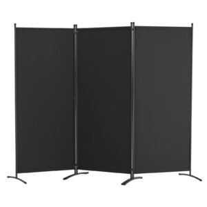 room divider, 3 panel room dividers and folding privacy screens, fabric partition room dividers for office, bedroom, dining room, study, freestanding, black