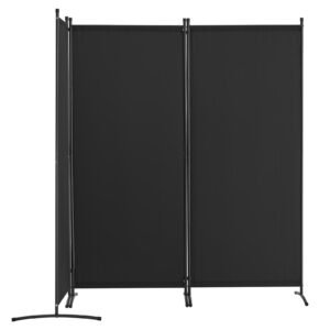 room divider, 3 panel room dividers and folding privacy screens, fabric partition room dividers for office, bedroom, dining room, study, freestanding, black