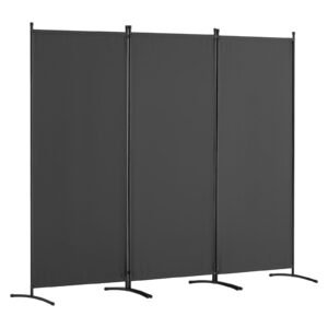room divider, 3 panel room dividers and folding privacy screens, fabric partition room dividers for office, bedroom, dining room, study, freestanding, gray