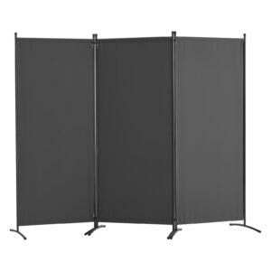 room divider, 3 panel room dividers and folding privacy screens, fabric partition room dividers for office, bedroom, dining room, study, freestanding, gray