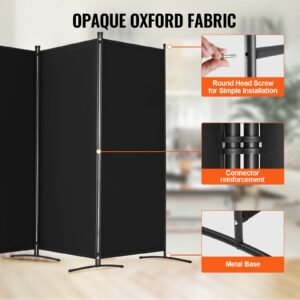 room divider, 4 panel room divider, folding privacy screen and portable partition divider for room separation, freestanding room partitions for office, bedroom, study, black
