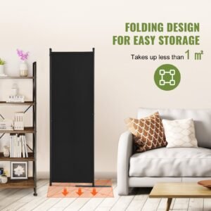room divider, 4 panel room dividers and folding privacy screens, fabric partition room dividers for office, bedroom, dining room, study, freestanding, black