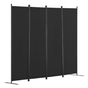 room divider, 4 panel room dividers and folding privacy screens, fabric partition room dividers for office, bedroom, dining room, study, freestanding, black