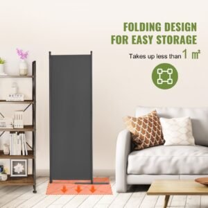 room divider, 4 panel room dividers and folding privacy screens, fabric partition room dividers for office, bedroom, dining room, study, freestanding, light gray