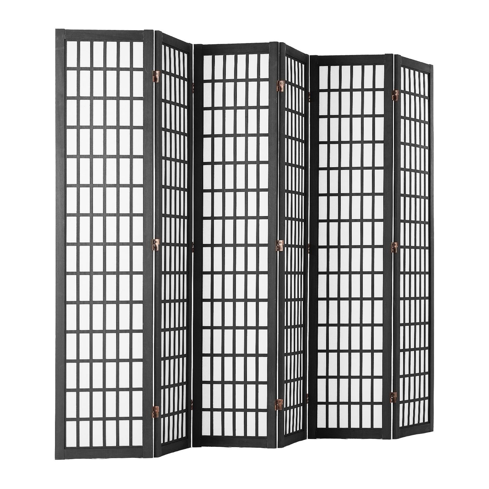 room divider, 6 panel japanese room divider, folding privacy screen indoor, portable partition dividers and decoration screens, for room separation, home, office, restaurant & bedroom (black)