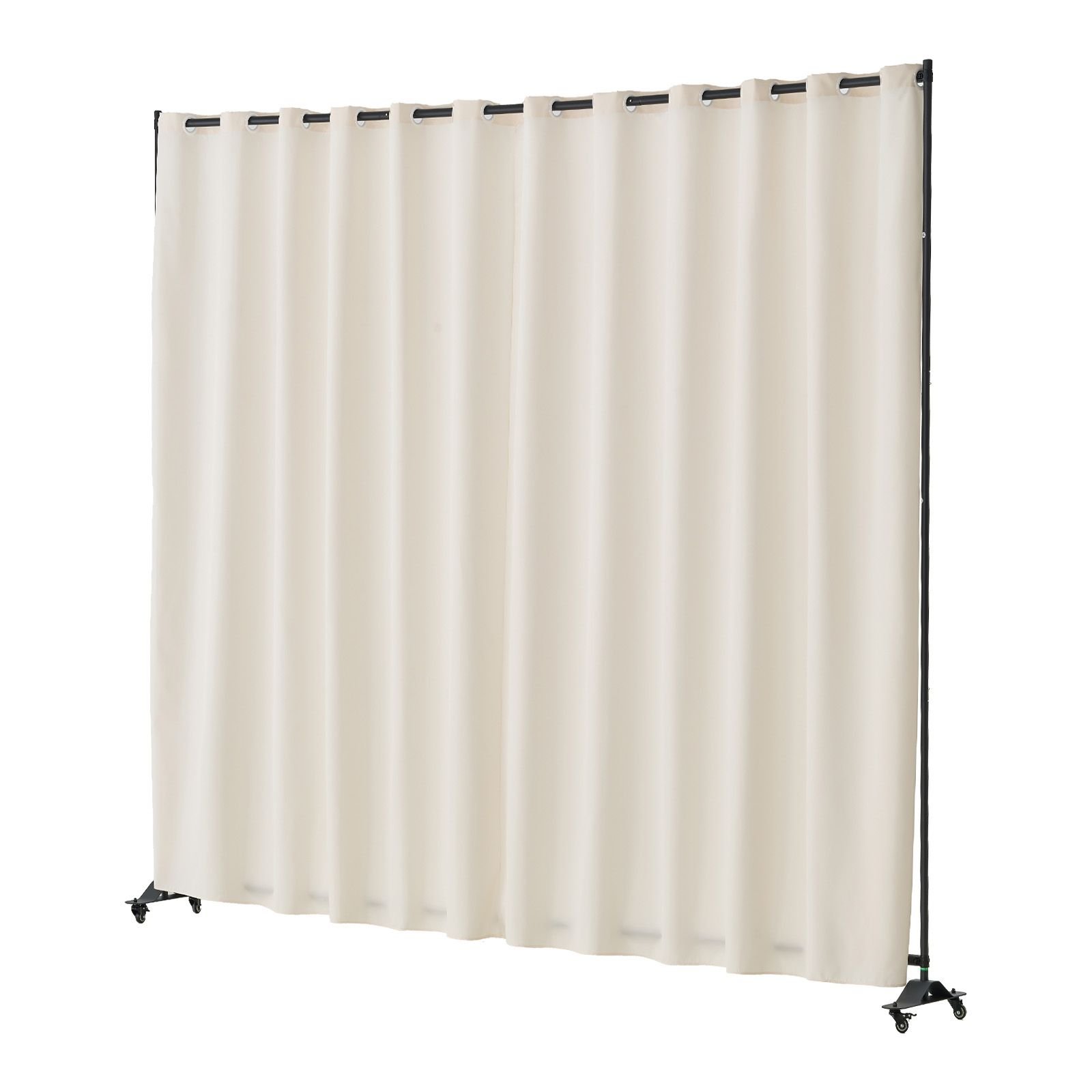 room divider, portable panel room divider with wheels curtain divider stand, freestanding room divider privacy screen for office, bedroom, dining room, study, beige