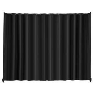 Room Divider, Portable Panel Room Divider with Wheels Curtain Divider Stand, Freestanding Room Divider Privacy Screen for Office, Bedroom, Dining Room, Study, Black